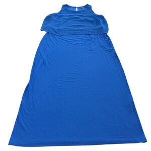 Vince Camuto Dress Womens Size 1X Blue‎ Cap Sleeve Maxi Flowy Plus Size
